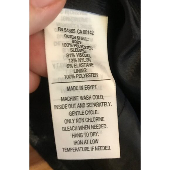 Womens Nygard Shirt Zip Front Medium Black Faux Leather & Red Plaid Long Sleeve - Picture 9 of 11